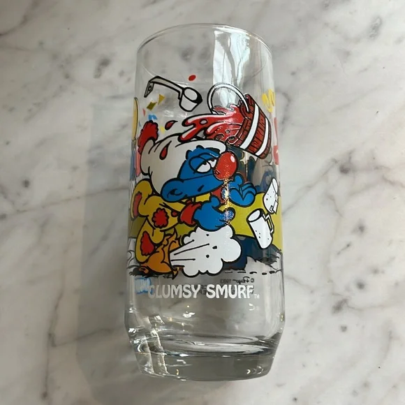 Complete set 1983 Peyer Smurf glasses - Picture 3 of 8